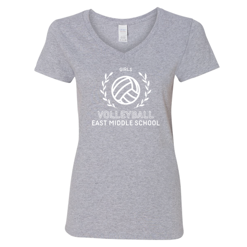 Gildan Heavy Cotton Ladies' V-Neck Tee -- Sport Grey