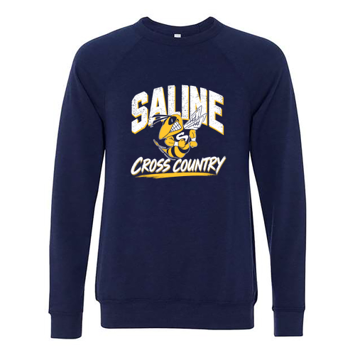 Bella Canvas Unisex Sponge Fleece Raglan Sweatshirt -- Navy TriBlend