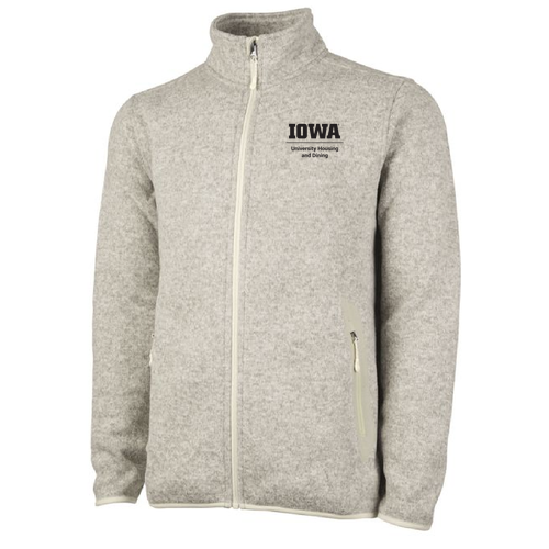 Charles River Mens Heathered Fleece Jacket -- Oatmeal Heather