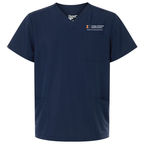 Hanes Men's V-Neck 3 Pocket Scrub Top