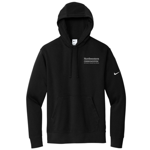 Nike Club Fleece Sleeve Swoosh Pullover Hoodie -- Black