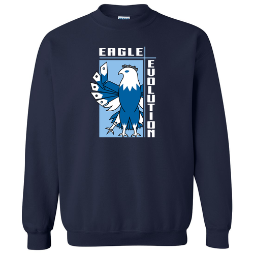 Gildan Heavy Blend Crewneck Sweatshirt -- Navy, Vertical Design