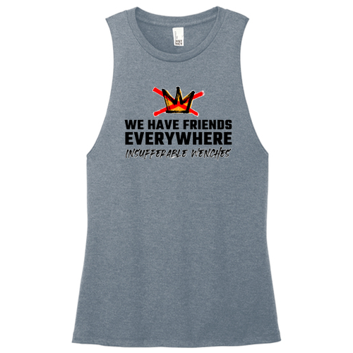 District Women's Perfect Tri Muscle Tank -- Flint Blue Heather