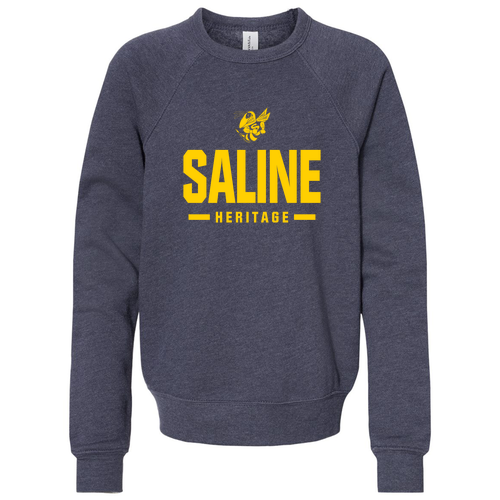 Bella Canvas Youth Sponge Fleece Raglan Sweatshirt -- Heather Navy