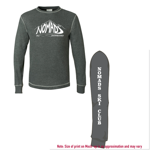 J America Vintage Long Sleeve Thermal T Shirt -- Charcoal Heather / Vintage White