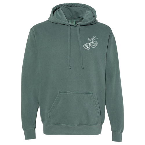 Comfort Colors Unisex Garment-Dyed Hooded Sweatshirt -- Blue Spruce Locket Design