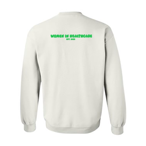 Green WIH Gildan Heavy Blend Crew Neck Sweatshirt -- White
