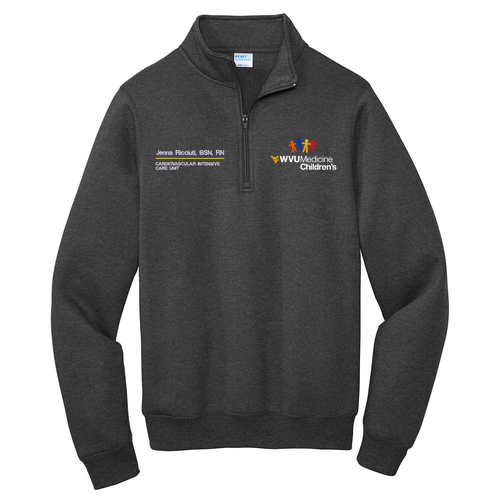 Port and Company Core Fleece Quarter-Zip Pullover Sweatshirt -- Dark Heather Grey