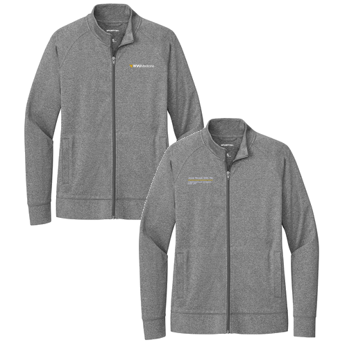 Sport-Tek Ladies Sport-Wick Stretch Full-Zip Cadet Jacket -- Charcoal Grey Heather