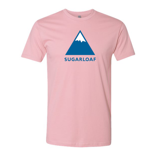 Sugarloaf Logo 1 Blue Ink -- Short Sleeve Light Pink