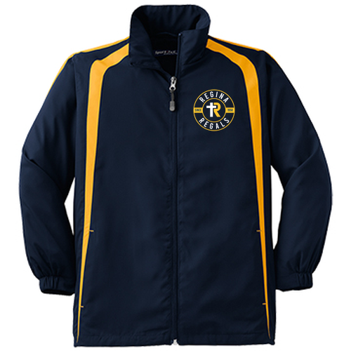 Sport-Tek Youth Colorblock Raglan Jacket -- True Navy / Gold