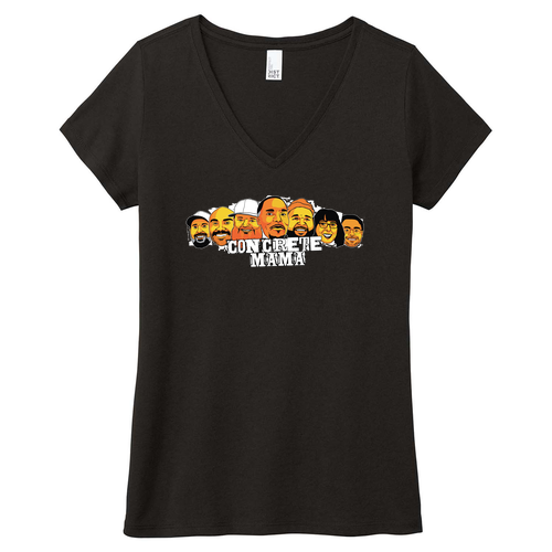 FC Faces District Made Ladies Perfect Tri V-Neck Tee -- Black