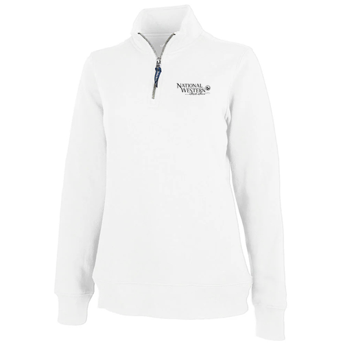 Charles River Women's Crosswind Quarter Zip Sweatshirt -- White