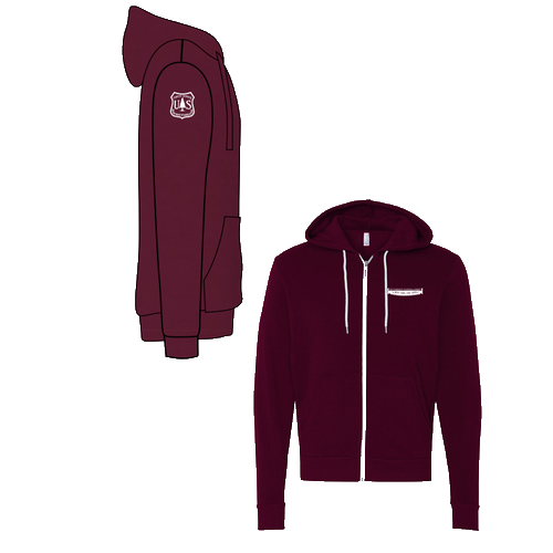 Bella Canvas Unisex Full-Zip Hooded Sweatshirt -- Maroon