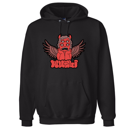 Hanes 10 oz Ultimate Cotton Printpro Adult  Hooded Sweatshirt -- Black