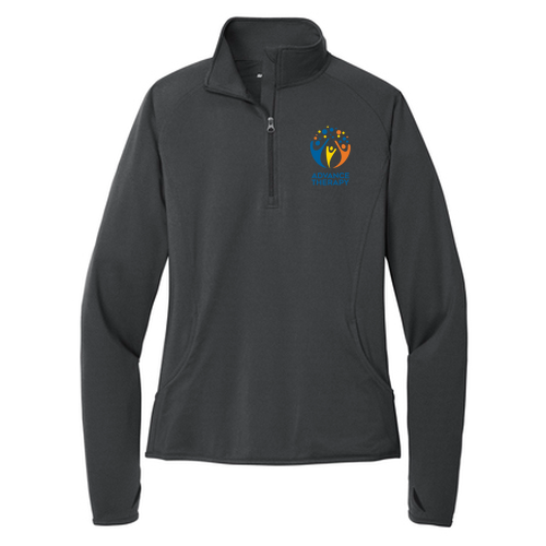 Sport Tek Ladies Sport Wick Stretch Half Zip Pullover -- Charcoal Grey