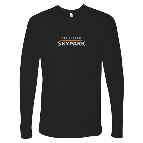 Gatlinburg Skypark Logo 1 Grey & Orange Ink -- Long Sleeve Black