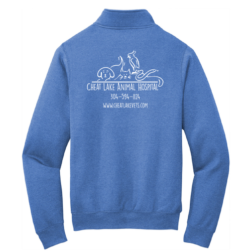 Port and Company Core Fleece Quarter-Zip Pullover Sweatshirt -- Heather Royal