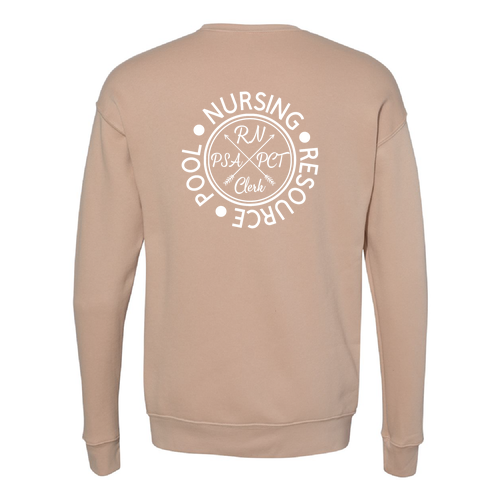 Bella Canvas Soft Drop Shoulder Fleece Crewneck -- Heather Sand Dune