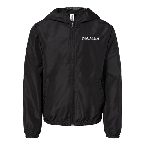 Youth Lightweight Windbreaker Full-Zip Jacket -- Black