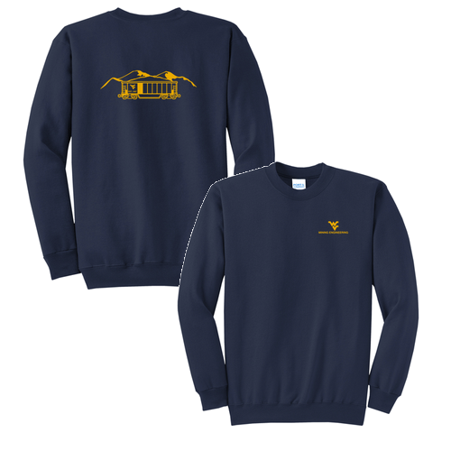 Screen Printed Port and Company Classic Crewneck Sweatshirt -- Navy