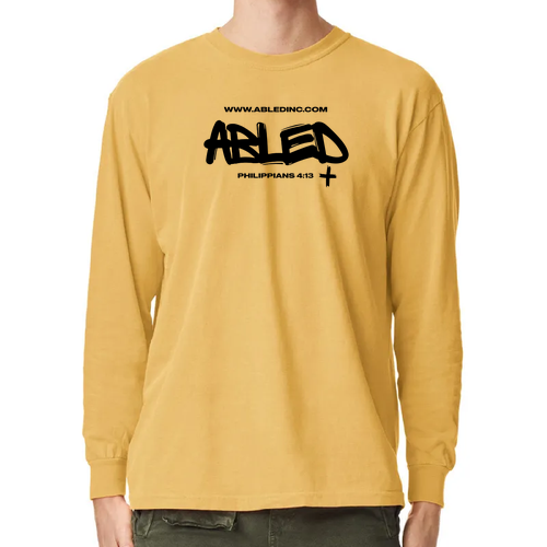 Comfort Colors Unisex Garment-Dyed Heavyweight Long Sleeve T-Shirt -- Mustard