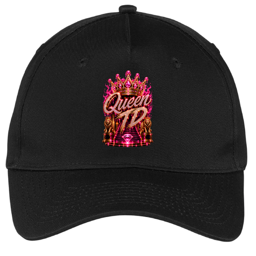 Queen Five-Panel Twill Hat -- Black