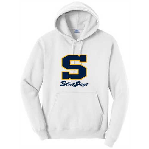 Port and Company Core Fleece Pullover Hooded Sweatshirt -- White