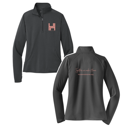 Sport Tek Ladies Sport Wick Stretch Half Zip Pullover -- Charcoal Grey