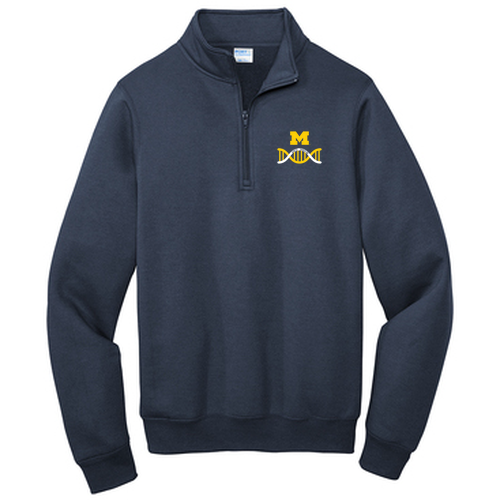 Mens/Unisex Port and Company Core Fleece Quarter-Zip Pullover Sweatshirt -- Navy