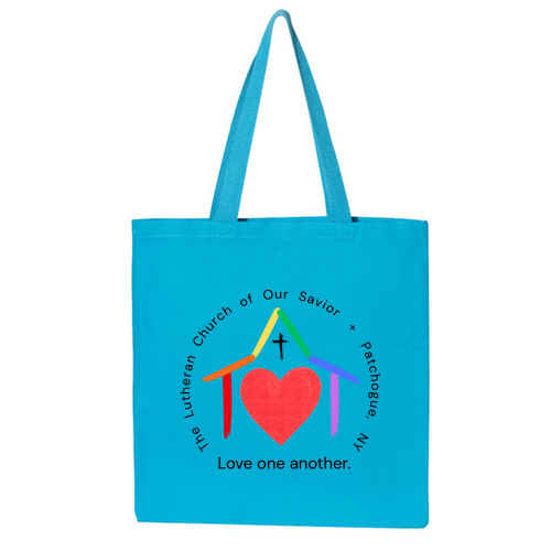 Q-Tees Canvas Promotional Tote -- Turquoise