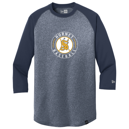 New Era Heritage Blend 3/4 Sleeve Baseball Raglan Tee -- True Navy / True Navy Twist