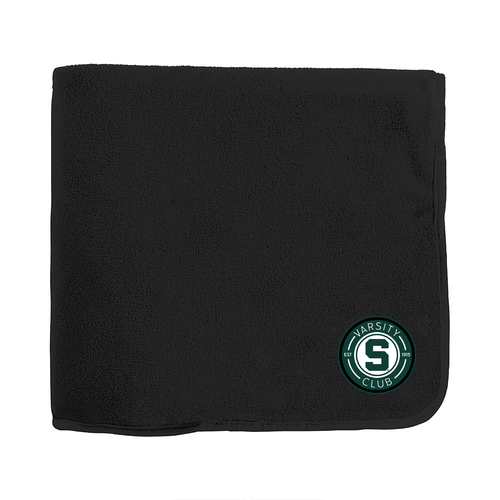 Port Authority Fleece and Poly Travel Blanket -- Black/ Black