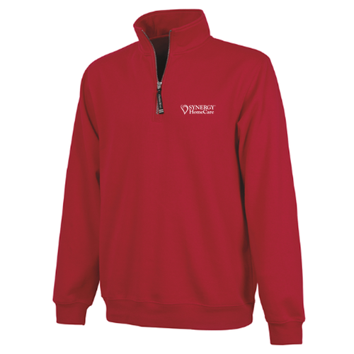 Charles River Crosswind Quarter Zip Sweatshirt -- Red