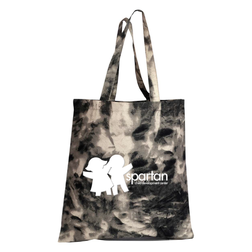 Q-Tees Tie-Dyed Canvas Tote -- Stormy Ash