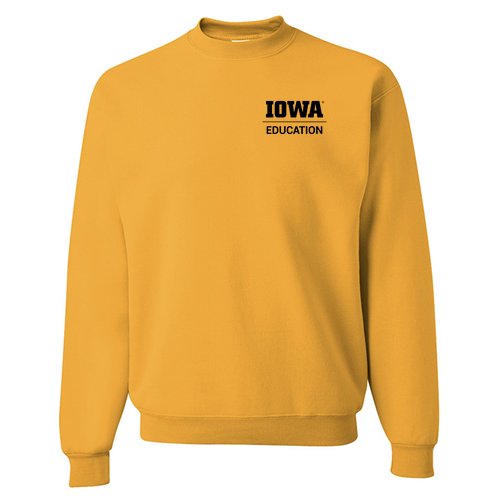 Hawkeye Teacher Jerzees 8 Oz., 50/50 Nublend Fleece Crew -- Gold