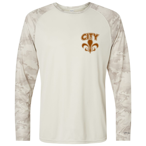 Paragon Cayman Performance Camo Colorblock Long Sleeve T-Shirt -- Sand