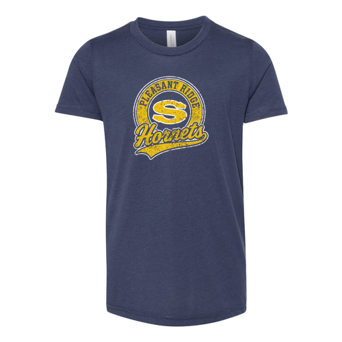 Youth Bella Canvas Soft Fitted Triblend Short Sleeve Tee -- Solid Navy Triblend