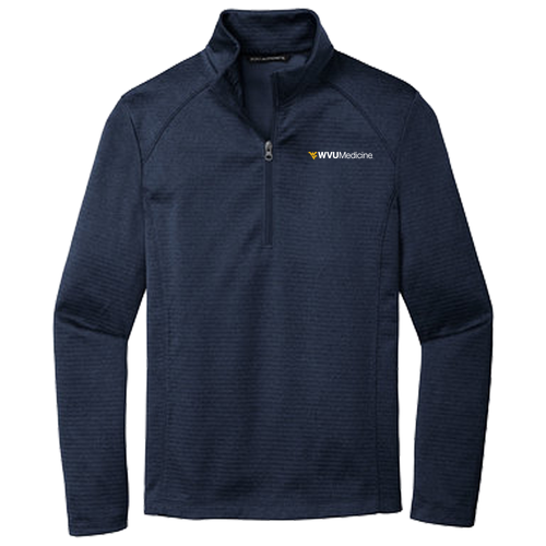 Port Authority Diamond Heather Fleece Quarter-Zip Pullover -- Dress Blue Navy Heather
