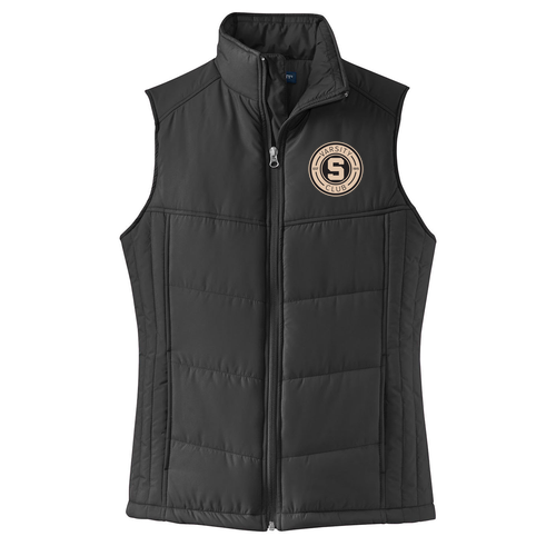 Port Authority Ladies Puffy Vest -- Black/ Black