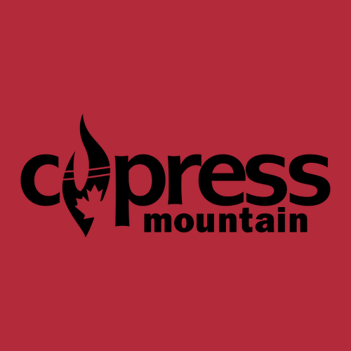 Cypress Mountain Logo 2 Black Ink -- Crewneck Sweatshirt Red