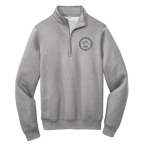 Embroidered Port and Company Core Fleece Quarter-Zip Pullover Sweatshirt -- Athletic Heather