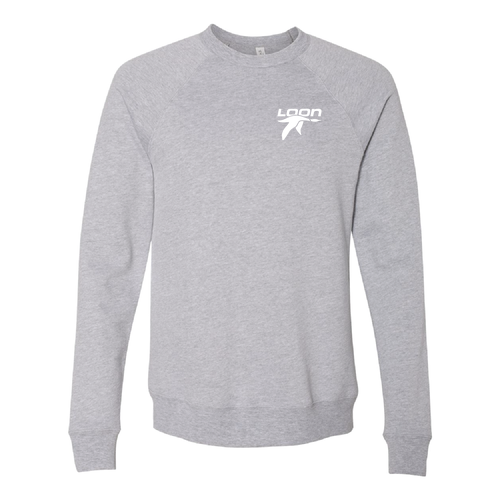 Loon Logo 2 White Ink -- Crewneck Sweatshirt Athletic Heather