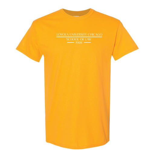 School Of Law Est. 1908 Basic T-Shirt -- Gold