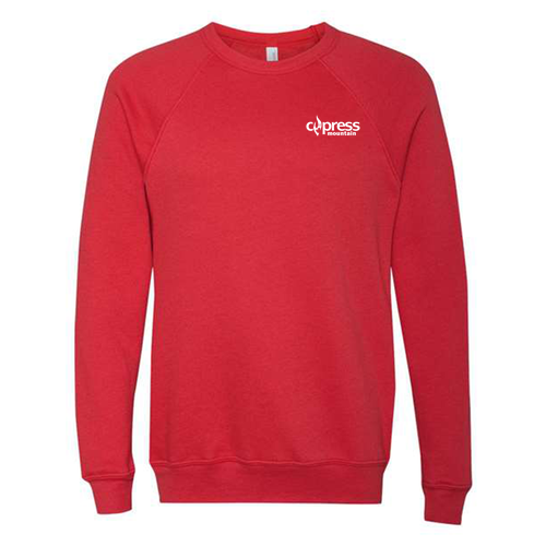 Cypress Mountain Logo 2 White Ink -- Crewneck Sweatshirt Red