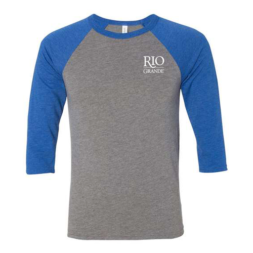 Bella Canvas Unisex 3/4 Sleeve Baseball T-Shirt -- Grey / True Royal Triblend