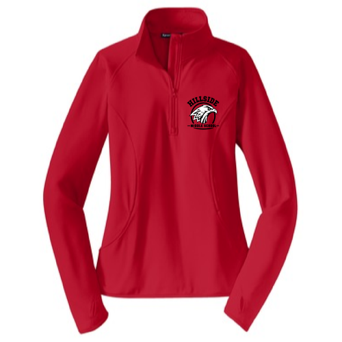 Sport Tek Ladies Sport Wick Stretch Half Zip Pullover -- True Red