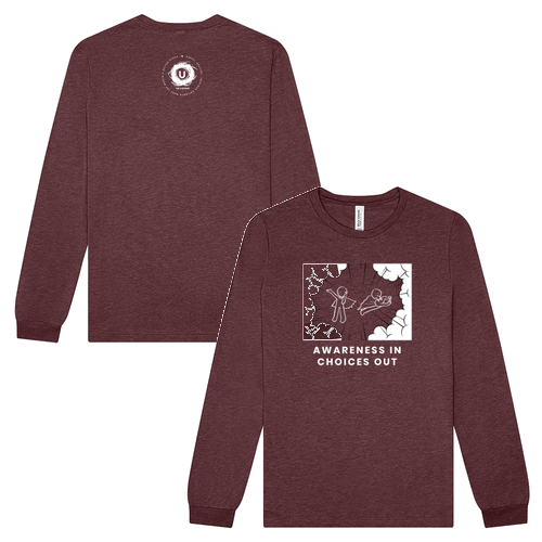 Mens/Unisex Bella Canvas Unisex Triblend Long Sleeve Tee -- Maroon
