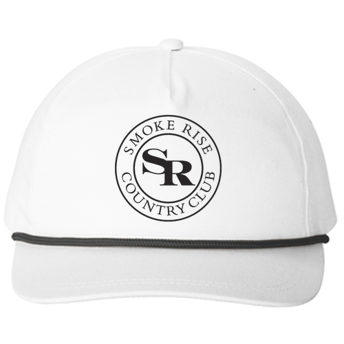 Port Authority Snapback Five-Panel Rope Hat -- White / Black