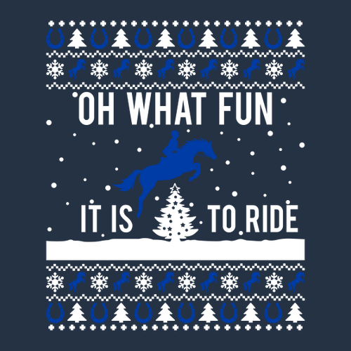 Horse Jumping Gildan Heavy Blend Crew Neck Sweatshirt -- Navy